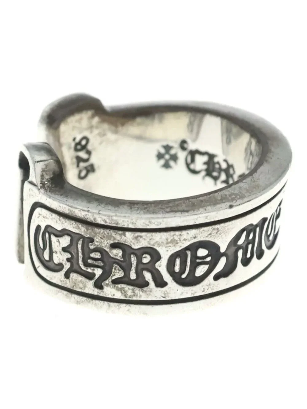 Chrome Hearts LG Scroll Label Ring Silver